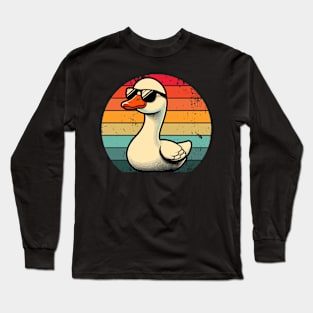 Silly Goose in Sunglasses Pun Meme Pool Funny Goose Long Sleeve T-Shirt